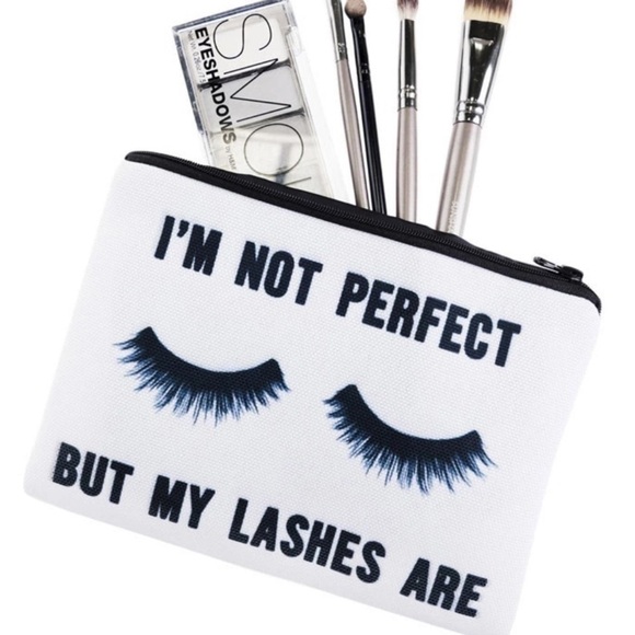I’M Not Perfect But My Lashes Are. Cosmetic Bag. - Picture 1 of 8